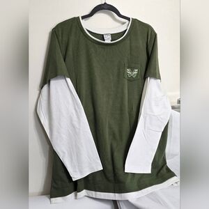 Unknown Brand | Plus-sized long-sleeved t-shirt | Olive Green Size 22/24 Plus W